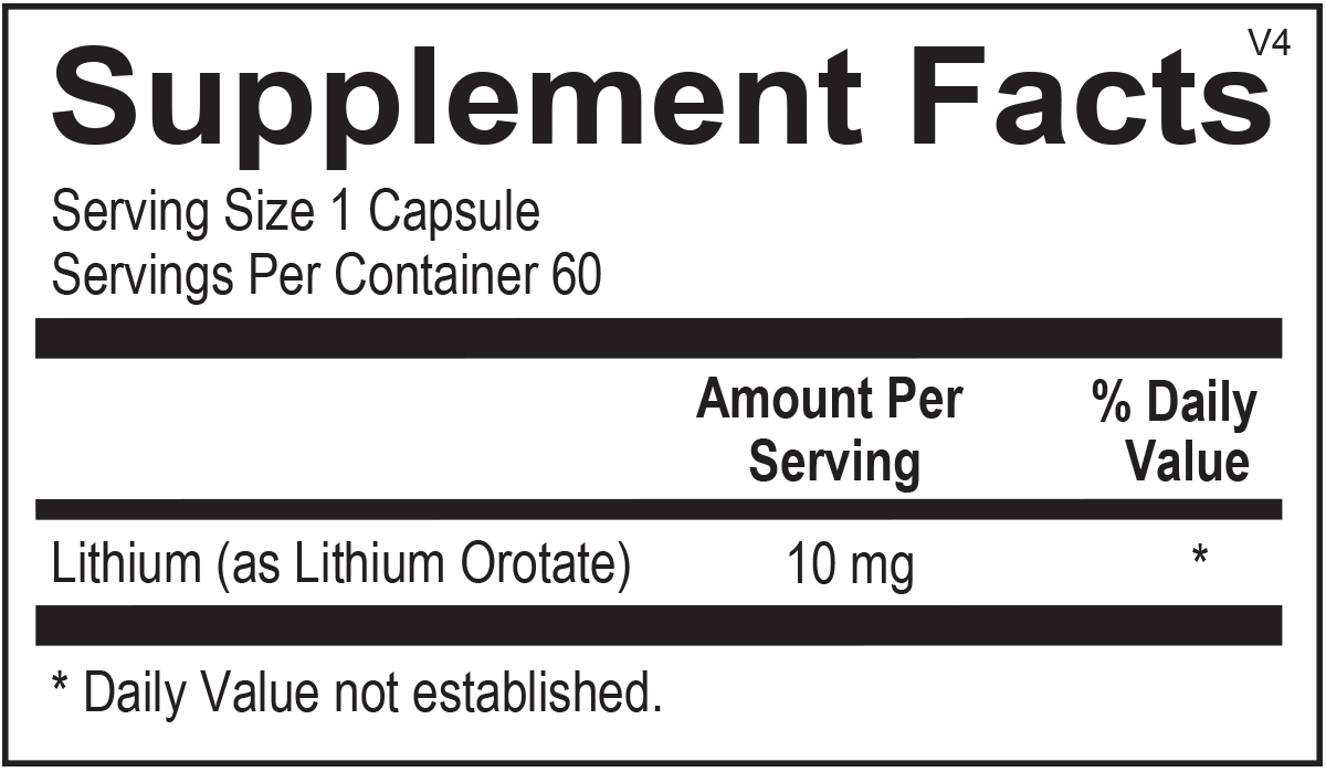 Lithium-Orotate by  Formula 4 Health. Available for online purchase at  Formula For Health.