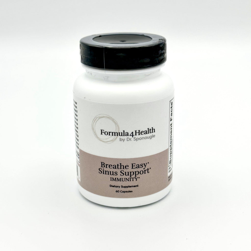 Breathe Easy Sinus Support by  Formula 4 Health. Available for online purchase at  Formula For Health.